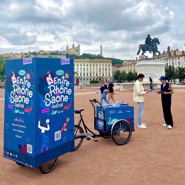 Velo Expo pour la Ville de Lyon dans le cadre de la campagne de promotion de l’édition 2024 du Festival Entre Rhône et Saône